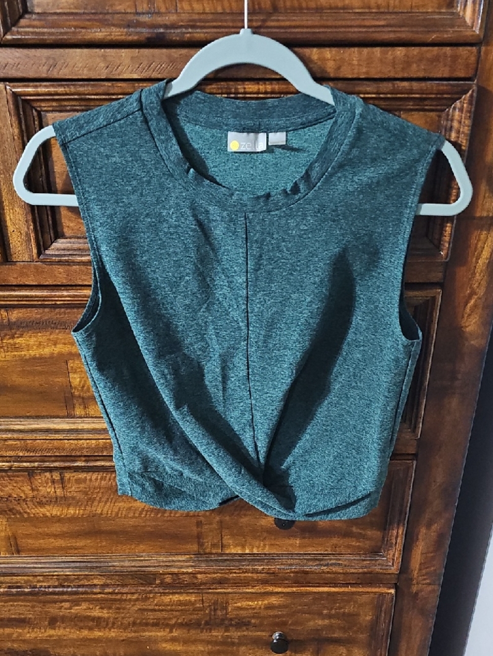 Zella Womens Active Crop Top, Sz XS!! Gorgeous Heathered Green!!!
